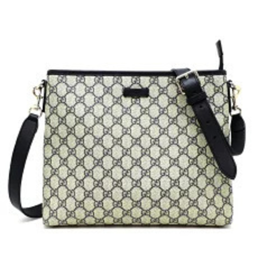 Gucci Supreme Shoulder Bag Navy Blue Beige